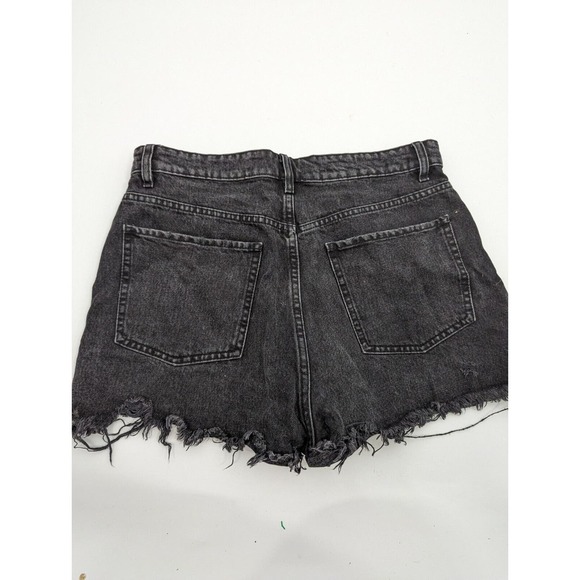 Zara Women’s SZ 10 Mid Rise Frayed Black Denim Shorts Boho Cotton Cut Off - Picture 6 of 8